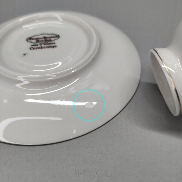 Theodore Haviland New York Cambridge Crimson Footed Demitasse Teacup and Saucer - Picture 7 of 10